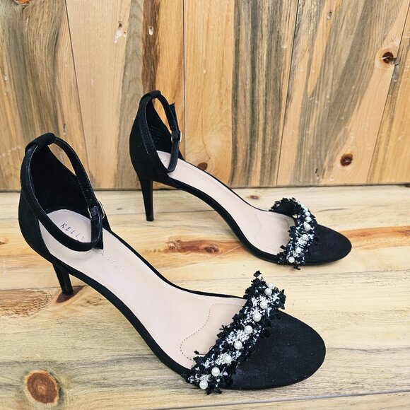 Kelly & Katie Kirstie Tweed Embellished Heels Size 10 - Picture 2 of 7
